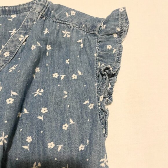 Gap Denim Toddler Floral Romper Girls Size 5 Years - Picture 5 of 16